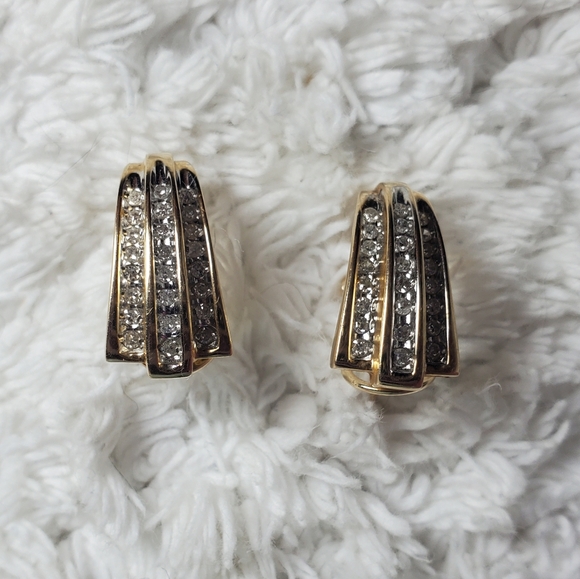 Zales14kGold Channel Set Diamond Earrings - Picture 4 of 14